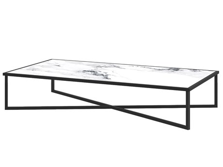Source Outdoor Furniture Iconic Aluminum Large 74''W x 38''D Rectangular Coffee Table