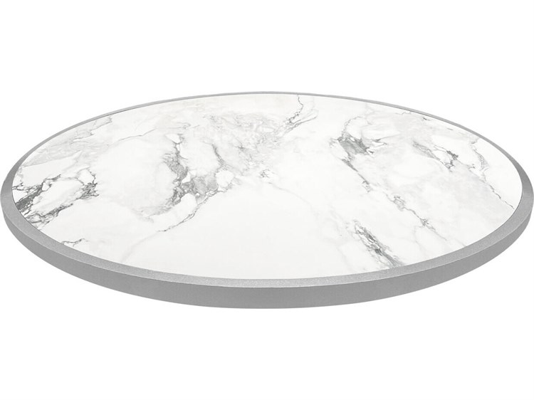 Decoscape Iconic Porcelain Round Dining Table Top with Aluminum Rim