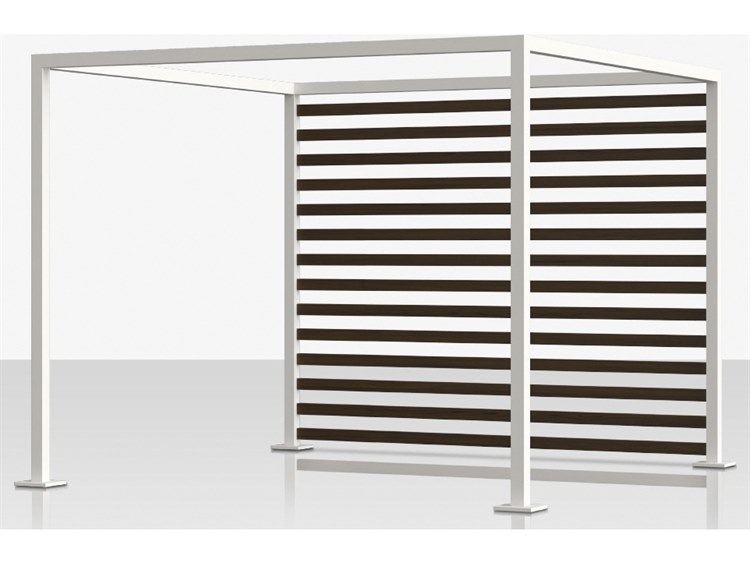 Decoscape Breeze Aluminum Cabana 15' x 10' Optional Aluminum Wood Grain Slats - Back