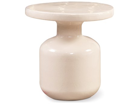 Seasonal Living Bottle Creamy White Ceramic 19'' Round Accent Table
