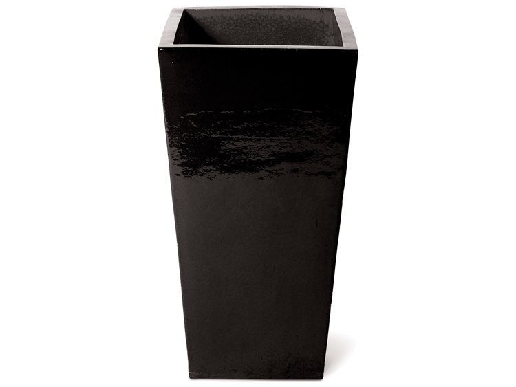 Seasonal Living English Gloss Black Ceramic Planter