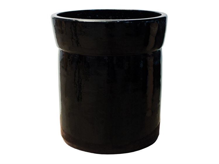 Seasonal Living Ceramic Gloss Black Planter