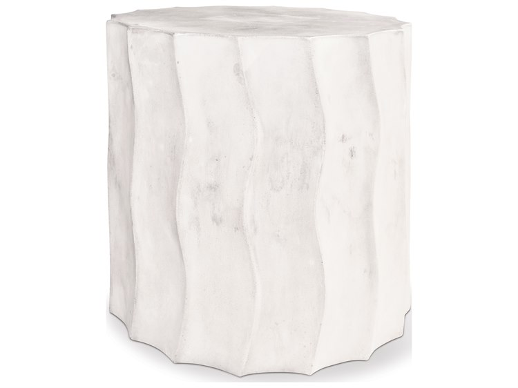 Seasonal Living Perpetual Ivory White  Wave 16'' Round Short Accent Table