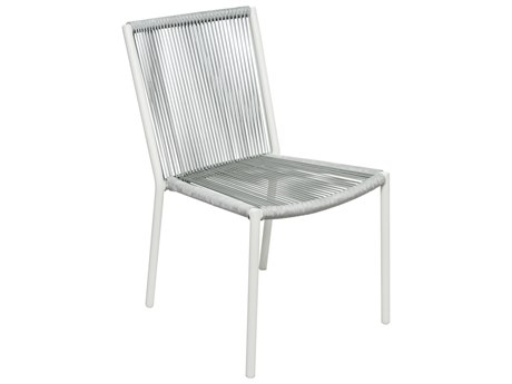 Seasonal Living Archipelago Coconut White Aluminum Stockholm Dining Side Chair Set (Price Includes 2)