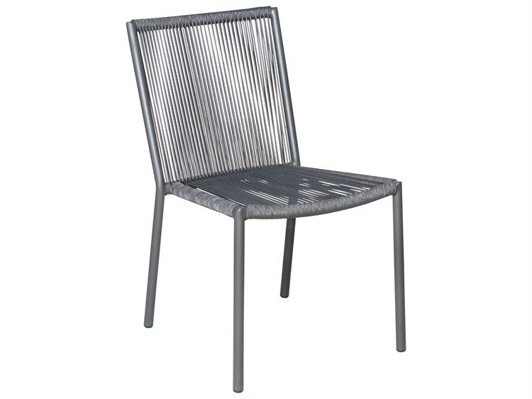 Seasonal Living Archipelago Dark Gray Aluminum Stockholm Dining Side Chair Set (Price Includes 2)
