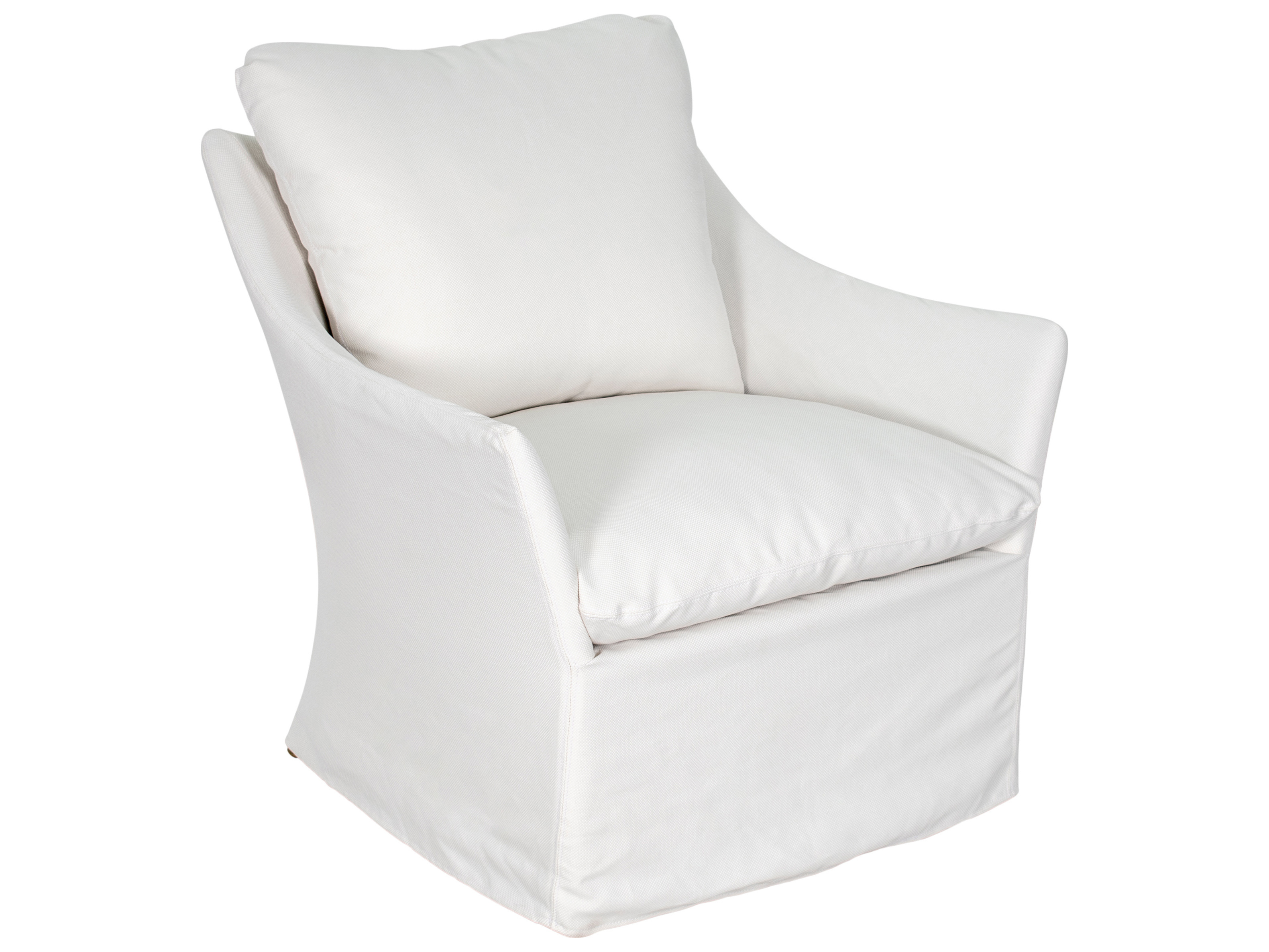 white slipcovered chair