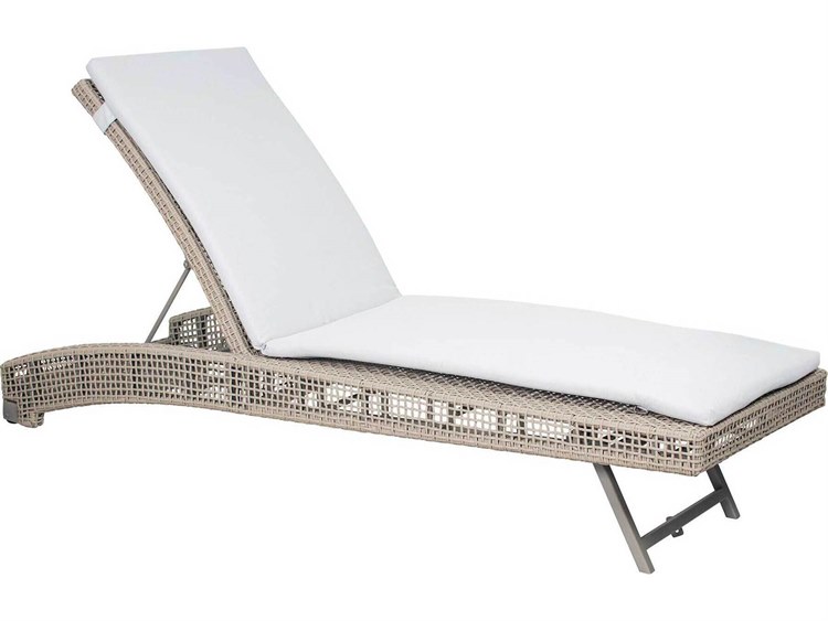 Seasonal Living Archipelago Light Gray/Warm Gray Aluminum Weave Keys in Pool Outdoor Chaise Lounge Set of 2