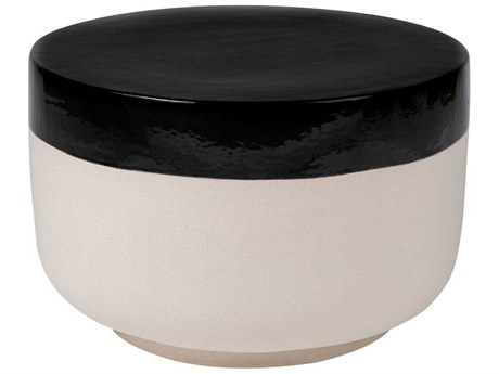 Seasonal Living Provenance Ceramic Jet Gloss/Sand Matte Serenity Grazed 20'' Round Side Table