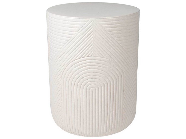 Seasonal Living Provenance Ceramic Sand Matte Serenity Textured Round Patio Side Table