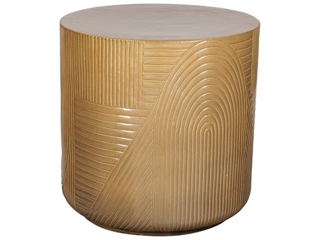 Seasonal Living Ceramics Taupe Gloss Ceramic Round End Table