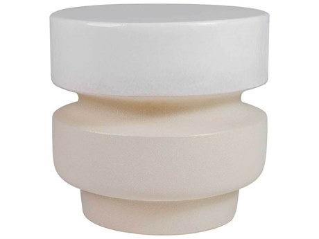 Seasonal Living Provenance Ceramic Mist Gloss/Sand Matte Balance Stool/16'' Round Accent Table