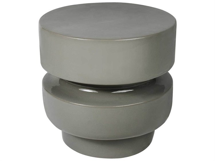 Seasonal Living Provenance Ceramic Sage Gloss Balance Stool/16'' Round Accent Table