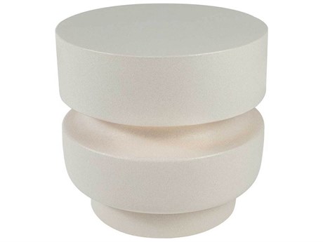 Seasonal Living Provenance Ceramic Sand Matte Balance Stool/16'' Round Accent Table