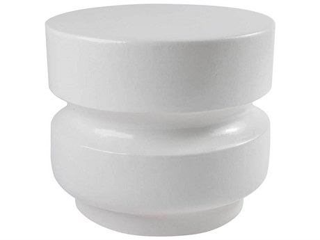 Seasonal Living Provenance Ceramic Linen Semigloss Balance Stool/18'' Round Accent Table