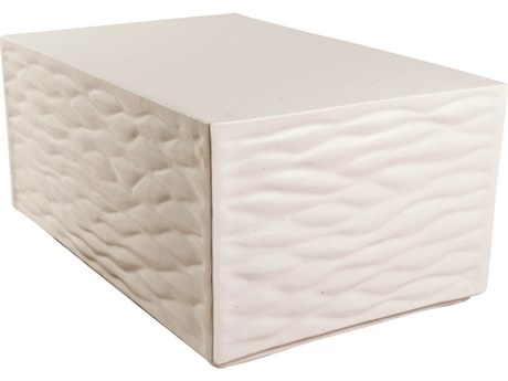 Seasonal Living Ceramics Linen Semi-gloss Ceramic Rectangular Coffee Table
