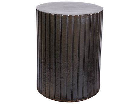 Seasonal Living Ceramics Iron Semi-gloss Ceramic Round End Table