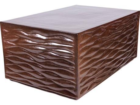 Seasonal Living Ceramics Pyrite Brown Gloss Ceramic Rectangular Coffee Table