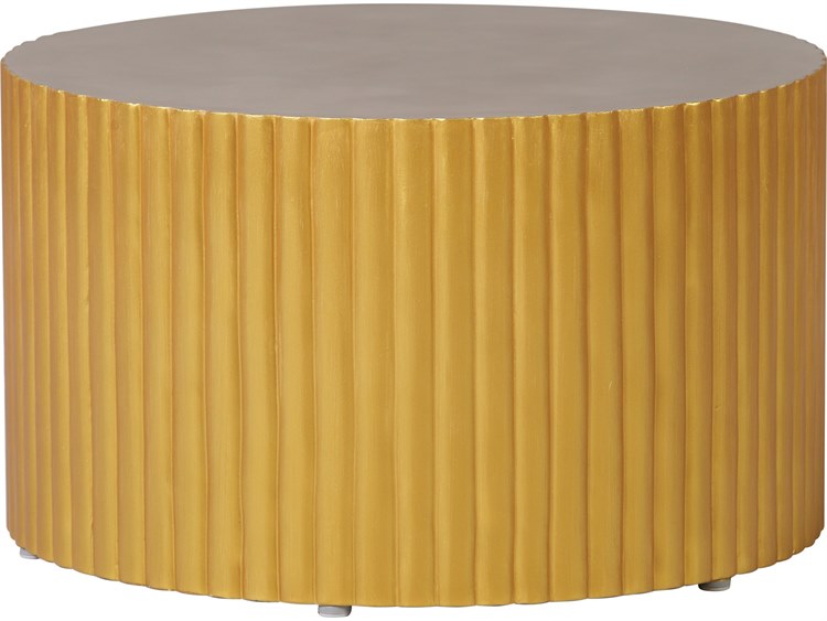 Seasonal Living Perpetual Joy Scallop Zanzibar Gray/Gold Round Outdoor Coffee Table