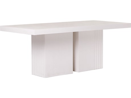 Seasonal Living Perpetual Tama Ivory White  79''W x 35''D Rectangle Double Pedestal Dining Table