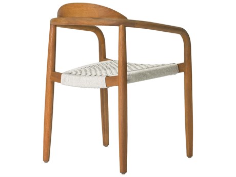 Seasonal Living Explorer Teak Stained Eucalyptus Wood Wicker Dining Chair