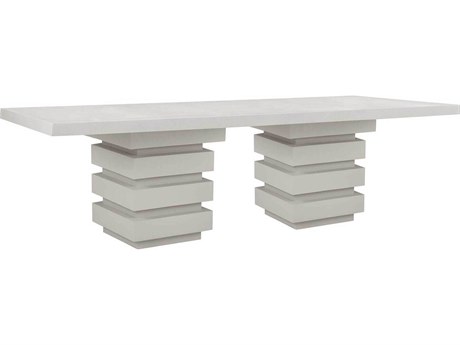 Seasonal Living Provenance Fiber Reinforced Polymer Limestone Meditation 108''W x 44''D Rectangular Dining Table
