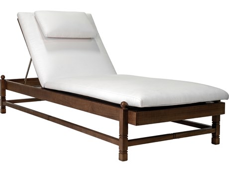 Seasonal Living Vaterra Weathered Pecan Matte Fabric Cushion Chaise Lounge Set of 2