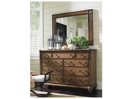 Tommy Bahama Bali Hai Double Dresser and Wall Mirror