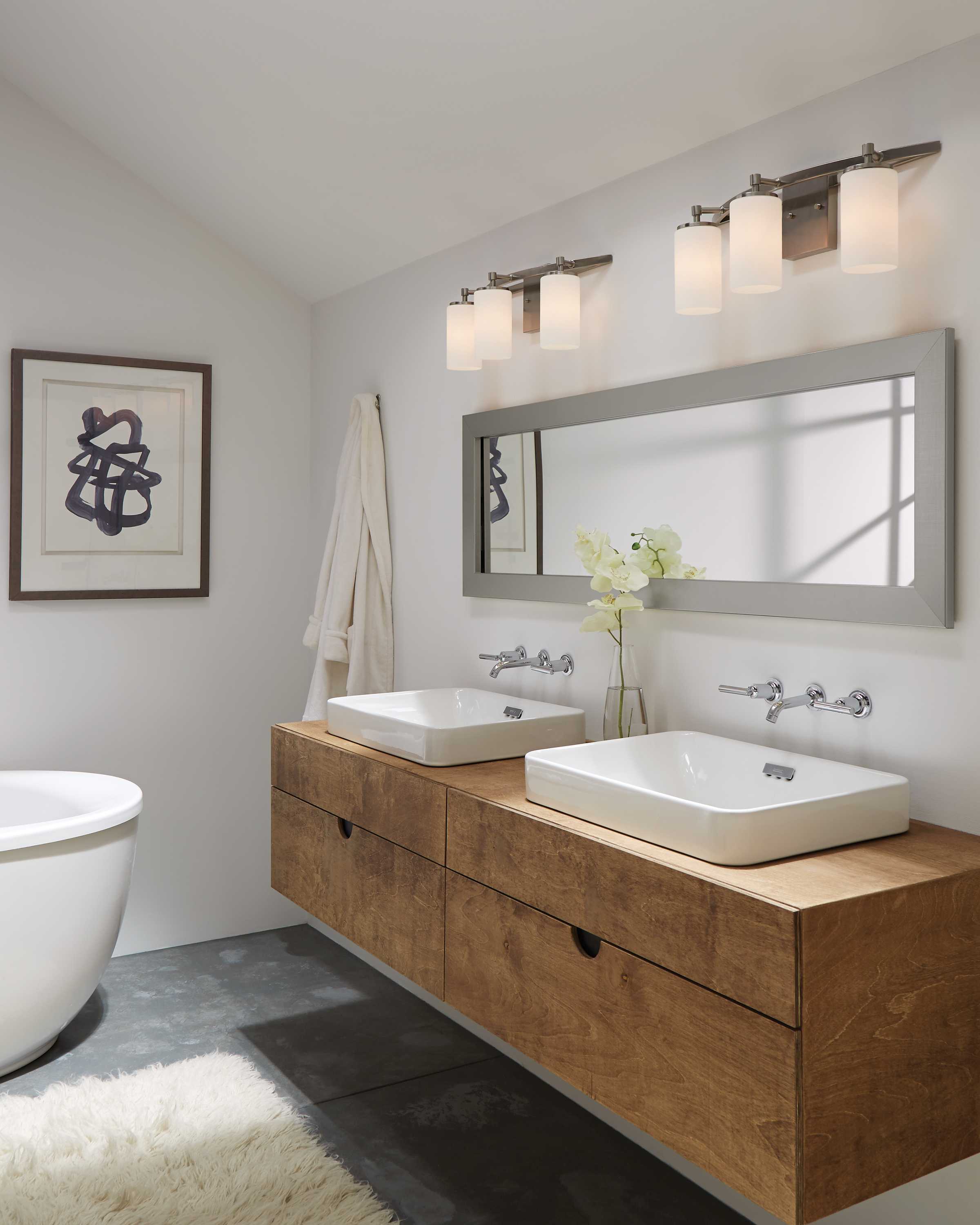 Sea Gull Lighting Alturas Brushed Nickel Three Light 22 Wide Sea Gull Lighting Alturas Brushed Nickel Three Light 22 Wide Vanity With