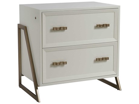 Sligh Studio Designs Smooth Ivory Warm Silver Leaf File Cabinet