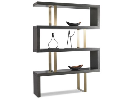 Sherrill Occasional Modern Loft Sullivan Charcoal Pearl Champagne Gold Etagere