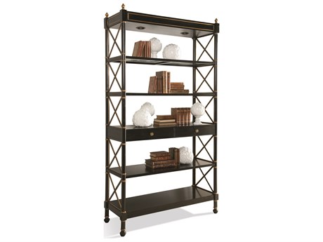 Sherrill Occasional Masterpiece Empire Ebony With Aged Gold Etagere