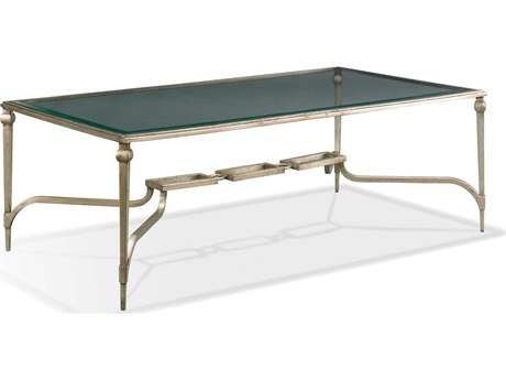 Sherrill Occasional Masterpiece Infinity Chainlink Rectangular Glass Platinum Cocktail Table