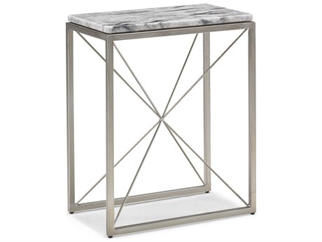 Sherrill Occasional Masterpiece Burst Rectangular Stone Champagne Gold End Table