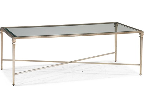 Sherrill Occasional Diego Rectangular Glass Silver Leaf Coffee Table