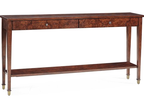 Sherrill Occasional Kinsey Rectangular Wood Mappa Burl Console Table
