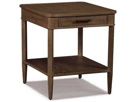 Sherrill Occasional Fulton Rectangular Wood Carob Brown Champagne Textured Side Table