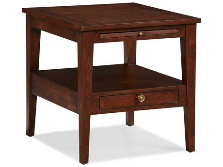 Sherrill Occasional Branson Rectangular Wood Umber Antiqued Brass Side Table