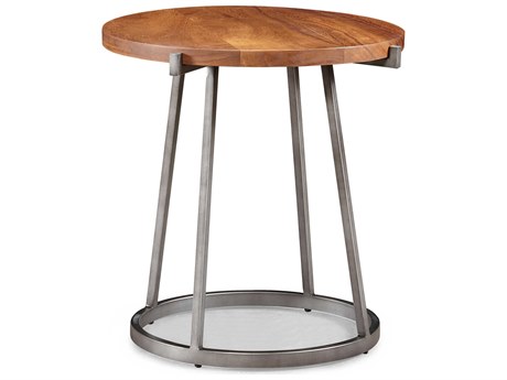 Sherrill Occasional Warrick Round Wood Dark Pewter Lamp Table