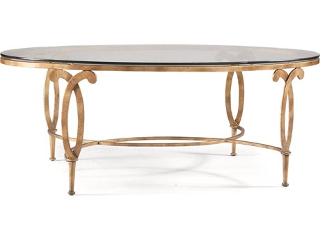 Sherrill Occasional Fleur-de-lis Rectangular Glass Cocktail Table