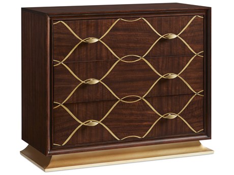 Sherrill Occasional Voyage Maison Royce Brown Aged Gold Walnut Wood Accent Chest