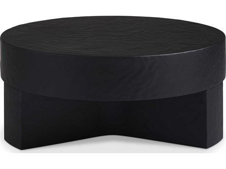 Sherrill Occasional Voyage Maison Cara Round Concrete Black Cocktail Table