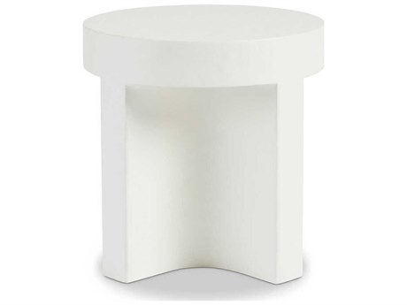 Sherrill Occasional Voyage Maison Lavish Cara Round Concrete White End Table