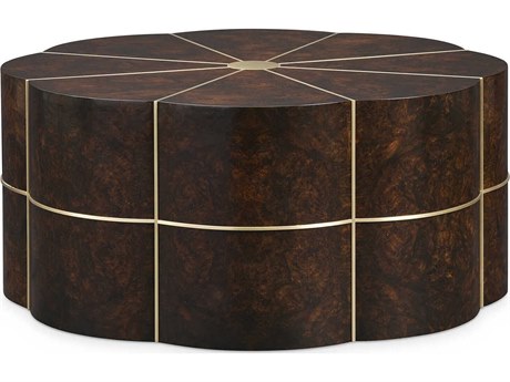 Sherrill Occasional Voyage Maison Flora Round Wood Walnut Cocktail Table