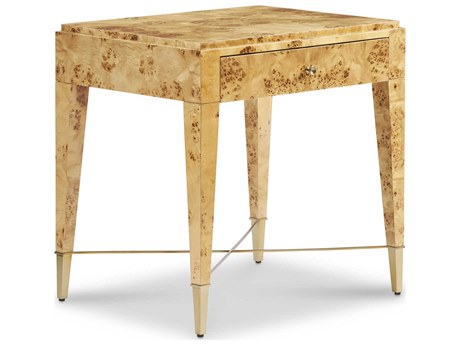 Sherrill Occasional Voyage Maison Ellie Rectangular Wood Bleached Burl Aged Gold End Table