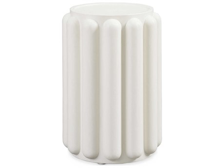 Sherrill Occasional Voyage Maison Daisy Round Faux Marble White Accent Table