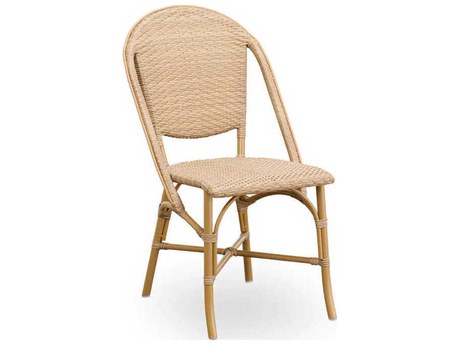 Sika Design Alu Affaire Aluminum Natural with Natural Dot Rattan Sofie Stackable Dining Side Chair