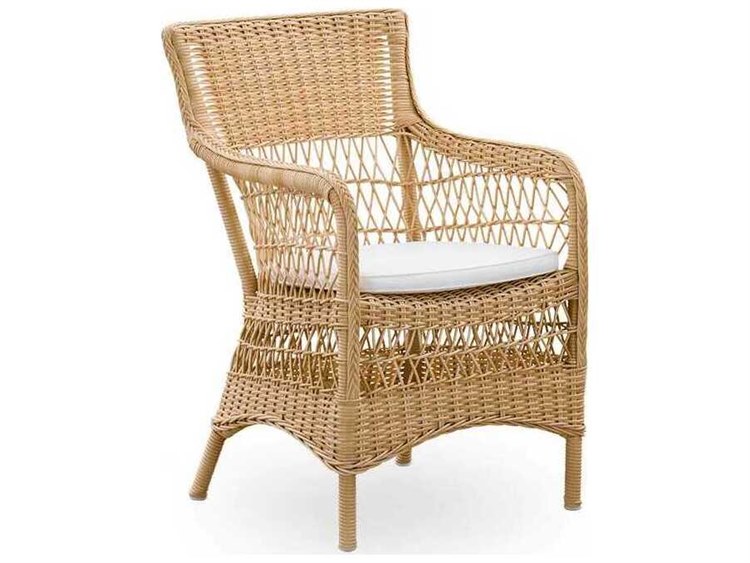 Sika Design Georgia Garden Aluminum Rattan Natural Marie Dining Arm Chair