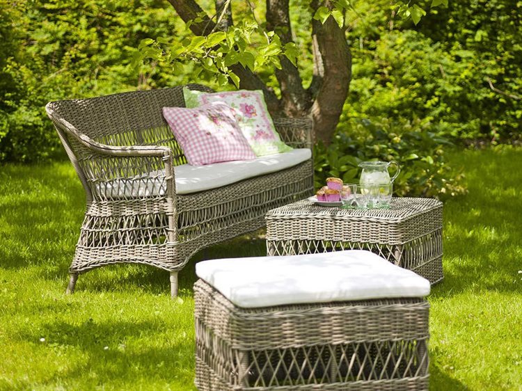 Sika Design Georgia Garden Wicker Antique Cushion Charlot Lounge Set