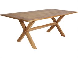 Sika Design Teak Natural Brown Colonial  Long 78''W x 39''D Rectangular Dining Table
