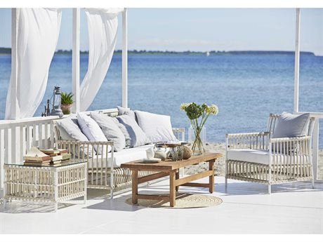Sika Design Exterior Aluminum Dove White Cushion Caroline Lounge Set